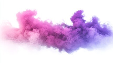 Fototapeta premium This 3D render shows a fantastical cloud glowing with neon lights, isolated on a white background. It illustrates the cumulus atmosphere phenomenon.