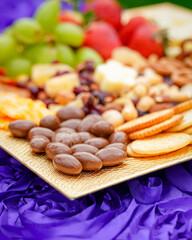 cheese and cracker fruit and vegetable platter