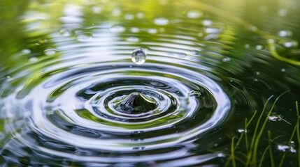 Water Droplet Ripples in Pond