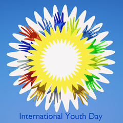International Youth Day illustration. 3d render.