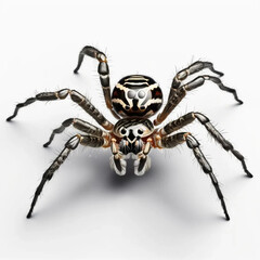 Fototapeta premium Detailed and Realistic Spider on White Background Highlighting Intricate Natural Textures