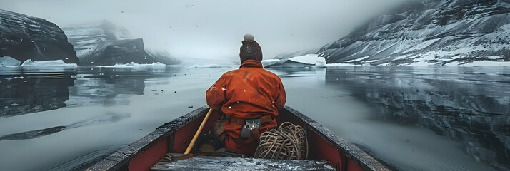 Produce a visual narrative of an anthropologist conducting field research in the Arctic, studying indigenous ways of life