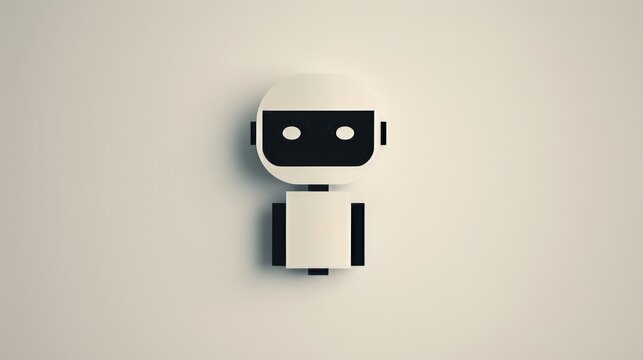 A basic robot figure, minimalistic style, 2D vector, with arms and legs, uncluttered and straightforward