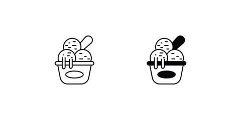 ice cream set icon with white background vector stock illustration