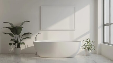 blank frame mockup, Contemporary Bathroom interior