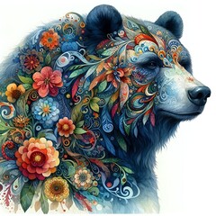 Obraz premium Vibrant Mosaic of Nature: An Artistic Animal Illustration 