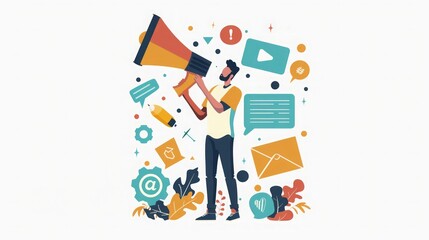 Man with Megaphone: Digital Marketing and Communication
