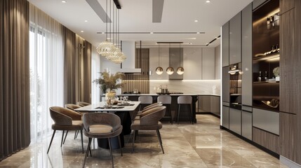 blank frame mockup, Contemporary Dining Room interior