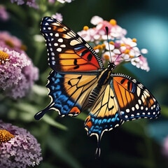 Detailed Macro Shot of a Realistic Butterfly with Vibrant Wing Patterns
