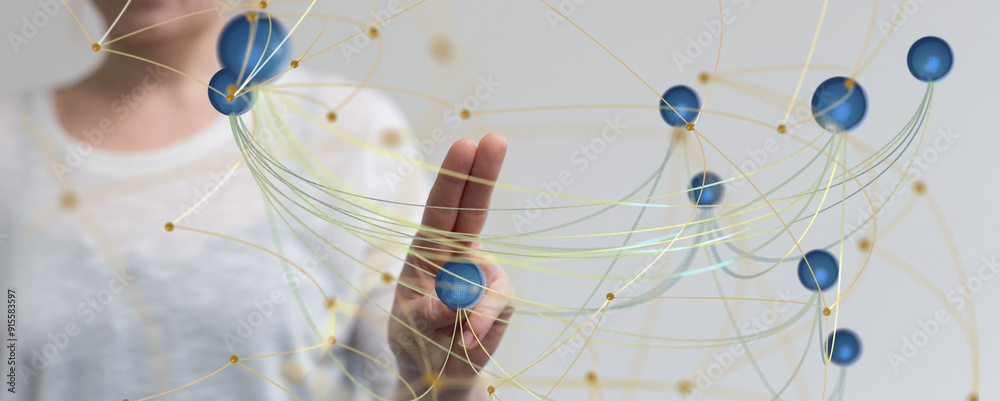Aufkleber conference Digital Network and data concept 3d
