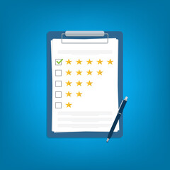Evaluation or satisfaction feedback. Star ratings to evaluate business or product. 	 