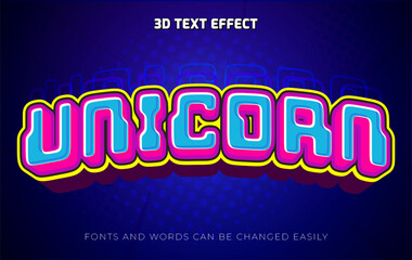 Unicorn 3d editable text effect style