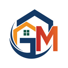 Home care letter logo design vector art illustration