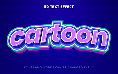 Obraz premium Cartoon 3d editable text effect style