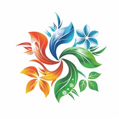 Fototapeta premium Seasonal Harmony - Logo Design with Spring, Summer, Autumn, and Winter Elements in Unity