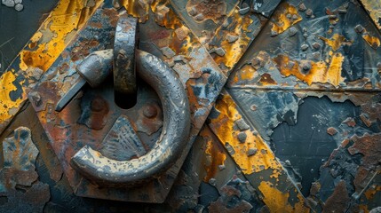 Rusted Metal Texture with Chain Link.