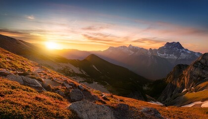 sunset in the mountains