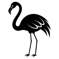 Flamingo isolated on white, flamingo vector illustration, bird on a branch vector art, flamingo silhouette, bird vector icon, flamingo on a branch vector, eps, flamingo on a branch cartoon