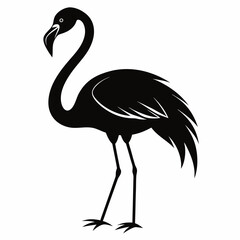 Flamingo isolated on white, flamingo vector illustration, bird on a branch vector art, flamingo silhouette, bird vector icon, flamingo on a branch vector, eps, flamingo on a branch cartoon