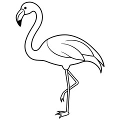 Flamingo isolated on white, flamingo vector illustration, bird on a branch vector art, flamingo silhouette, bird vector icon, flamingo on a branch vector, eps, flamingo on a branch cartoon