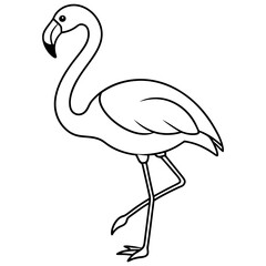 Flamingo isolated on white, flamingo vector illustration, bird on a branch vector art, flamingo silhouette, bird vector icon, flamingo on a branch vector, eps, flamingo on a branch cartoon