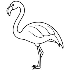 Flamingo isolated on white, flamingo vector illustration, bird on a branch vector art, flamingo silhouette, bird vector icon, flamingo on a branch vector, eps, flamingo on a branch cartoon