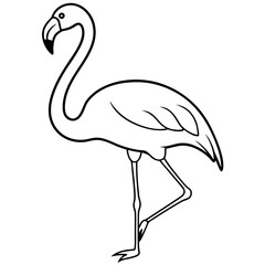 Flamingo isolated on white, flamingo vector illustration, bird on a branch vector art, flamingo silhouette, bird vector icon, flamingo on a branch vector, eps, flamingo on a branch cartoon