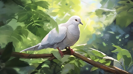 Obraz premium Dove in nature Watercolor Style