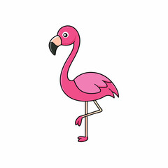 Flamingo isolated on white, flamingo vector illustration, bird on a branch vector art, flamingo silhouette, bird vector icon, flamingo on a branch vector, eps, flamingo on a branch cartoon