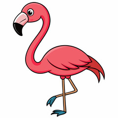 Flamingo isolated on white, flamingo vector illustration, bird on a branch vector art, flamingo silhouette, bird vector icon, flamingo on a branch vector, eps, flamingo on a branch cartoon