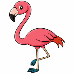 Flamingo isolated on white, flamingo vector illustration, bird on a branch vector art, flamingo silhouette, bird vector icon, flamingo on a branch vector, eps, flamingo on a branch cartoon