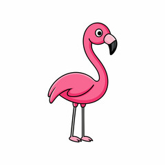 Flamingo isolated on white, flamingo vector illustration, bird on a branch vector art, flamingo silhouette, bird vector icon, flamingo on a branch vector, eps, flamingo on a branch cartoon