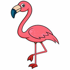Flamingo isolated on white, flamingo vector illustration, bird on a branch vector art, flamingo silhouette, bird vector icon, flamingo on a branch vector, eps, flamingo on a branch cartoon