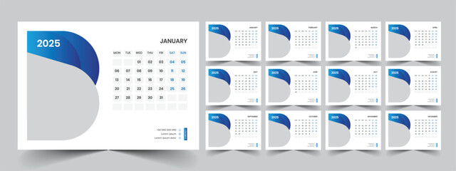 Desk Calendar Template 2025