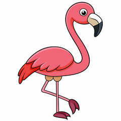 Flamingo isolated on white, flamingo vector illustration, bird on a branch vector art, flamingo silhouette, bird vector icon, flamingo on a branch vector, eps, flamingo on a branch cartoon
