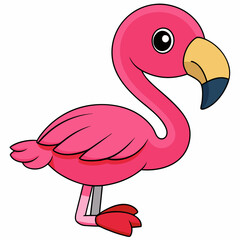 Flamingo isolated on white, flamingo vector illustration, bird on a branch vector art, flamingo silhouette, bird vector icon, flamingo on a branch vector, eps, flamingo on a branch cartoon