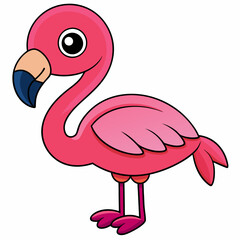 Flamingo isolated on white, flamingo vector illustration, bird on a branch vector art, flamingo silhouette, bird vector icon, flamingo on a branch vector, eps, flamingo on a branch cartoon