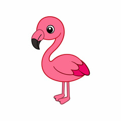 Flamingo isolated on white, flamingo vector illustration, bird on a branch vector art, flamingo silhouette, bird vector icon, flamingo on a branch vector, eps, flamingo on a branch cartoon