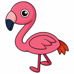 Flamingo isolated on white, flamingo vector illustration, bird on a branch vector art, flamingo silhouette, bird vector icon, flamingo on a branch vector, eps, flamingo on a branch cartoon