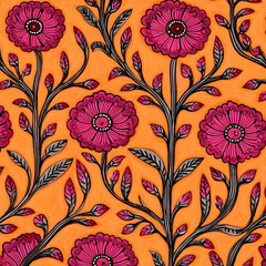 seamless floral background ai generative 