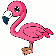 Flamingo isolated on white, flamingo vector illustration, bird on a branch vector art, flamingo silhouette, bird vector icon, flamingo on a branch vector, eps, flamingo on a branch cartoon