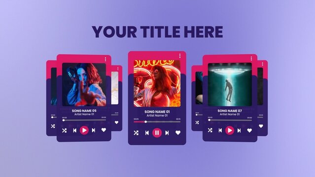 Music Streaming Playlist Carousel Template