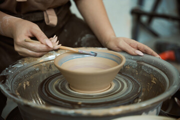 Master class in pottery. Creative workshop. Hobbies and leisure