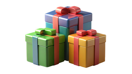 Naklejka premium colorful gift boxes isolated transparent background