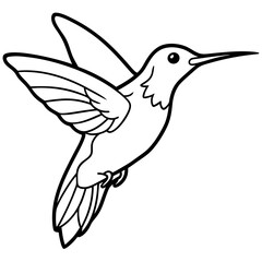 Hummingbird isolated on white, hummingbird vector illustration, bird on a branch vector art, hummingbird silhouette, bird vector icon, hummingbird on a branch line art, eps, hummingbird on a branch ca