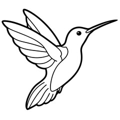 Hummingbird isolated on white, hummingbird vector illustration, bird on a branch vector art, hummingbird silhouette, bird vector icon, hummingbird on a branch line art, eps, hummingbird on a branch ca
