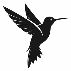 Hummingbird isolated on white, hummingbird vector illustration, bird on a branch vector art, hummingbird silhouette, bird vector icon, hummingbird on a branch line art, eps, hummingbird on a branch ca
