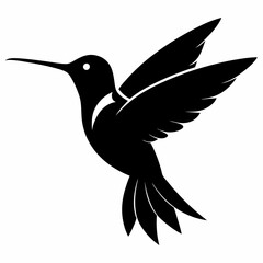 Hummingbird isolated on white, hummingbird vector illustration, bird on a branch vector art, hummingbird silhouette, bird vector icon, hummingbird on a branch line art, eps, hummingbird on a branch ca