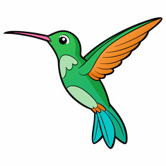 Obraz premium Hummingbird isolated on white, hummingbird vector illustration, bird on a branch vector art, hummingbird silhouette, bird vector icon, hummingbird on a branch line art, eps, hummingbird on a branch ca
