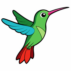 Obraz premium Hummingbird isolated on white, hummingbird vector illustration, bird on a branch vector art, hummingbird silhouette, bird vector icon, hummingbird on a branch line art, eps, hummingbird on a branch ca
